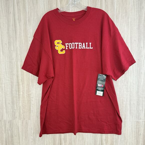 USC Southern California Trojans Football Shirt Men’s XXL Red Short Sleeve Cotton - Picture 1 of 10
